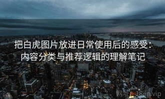 把白虎图片放进日常使用后的感受：内容分类与推荐逻辑的理解笔记