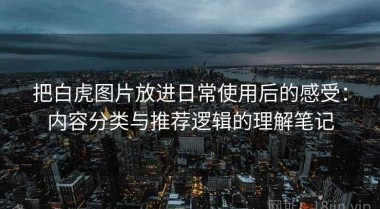 把白虎图片放进日常使用后的感受：内容分类与推荐逻辑的理解笔记