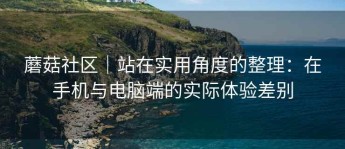 蘑菇社区｜站在实用角度的整理：在手机与电脑端的实际体验差别