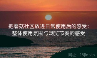 把蘑菇社区放进日常使用后的感受：整体使用氛围与浏览节奏的感受