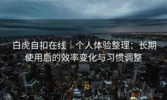白虎自扣在线｜个人体验整理：长期使用后的效率变化与习惯调整