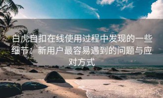 白虎自扣在线使用过程中发现的一些细节：新用户最容易遇到的问题与应对方式