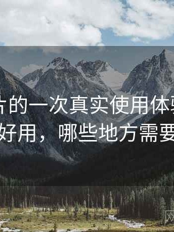 白虎图片的一次真实使用体验：哪些地方好用，哪些地方需要适应