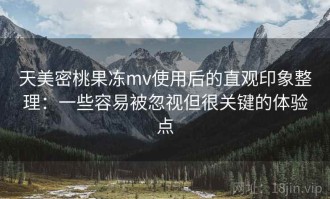 天美密桃果冻mv使用后的直观印象整理：一些容易被忽视但很关键的体验点