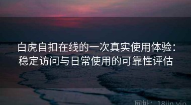 白虎自扣在线的一次真实使用体验：稳定访问与日常使用的可靠性评估