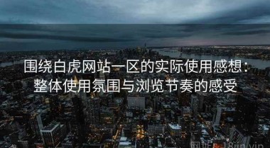 围绕白虎网站一区的实际使用感想：整体使用氛围与浏览节奏的感受