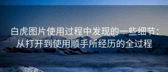 白虎图片使用过程中发现的一些细节：从打开到使用顺手所经历的全过程