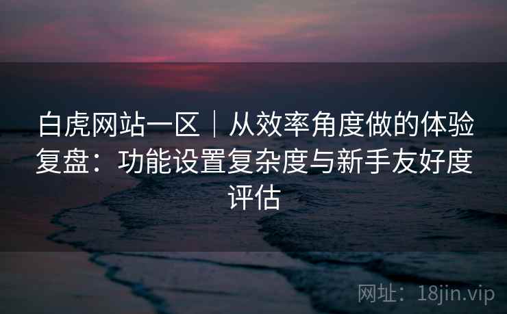 白虎网站一区｜从效率角度做的体验复盘：功能设置复杂度与新手友好度评估
