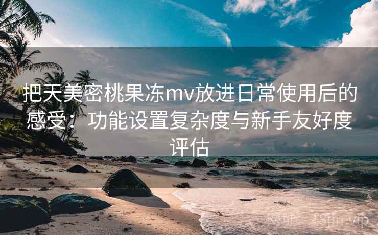 把天美密桃果冻mv放进日常使用后的感受：功能设置复杂度与新手友好度评估