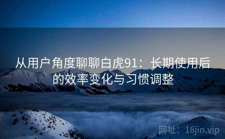从用户角度聊聊白虎91：长期使用后的效率变化与习惯调整