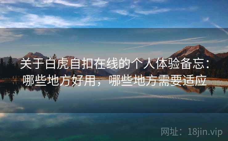 关于白虎自扣在线的个人体验备忘：哪些地方好用，哪些地方需要适应