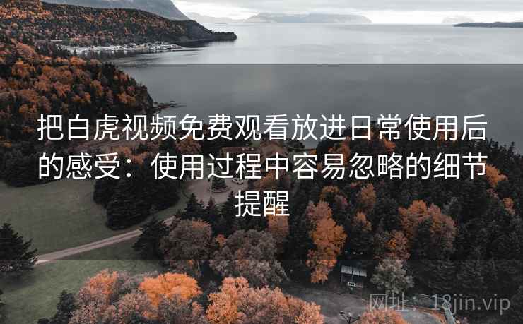 把白虎视频免费观看放进日常使用后的感受:使用过程中容易忽略的细节提醒 把白虎视频免费观看放进日常使用后的感受:使用过程中容易忽略的细节提醒