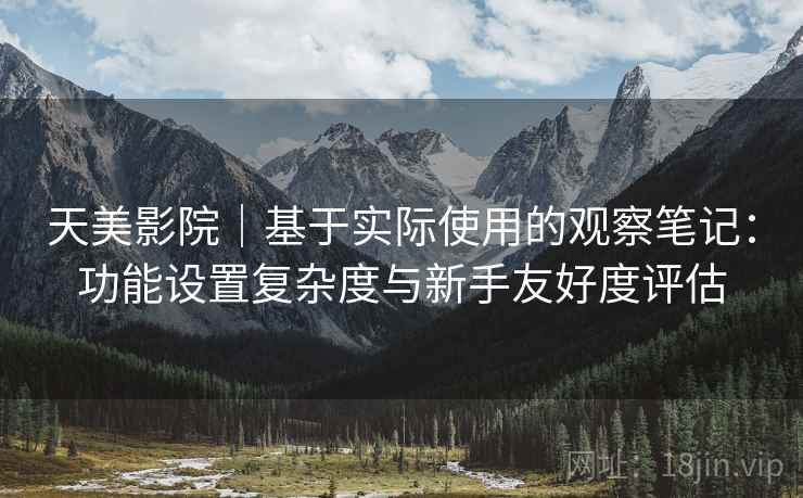 天美影院|基于实际使用的观察笔记:功能设置复杂度与新手友好度评估 天美影院|基于实际使用的观察笔记:功能设置复杂度与新手友好度评估