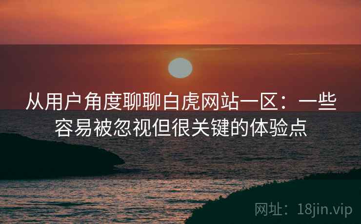 从用户角度聊聊白虎网站一区:一些容易被忽视但很关键的体验点 从用户角度聊聊白虎网站一区:一些容易被忽视但很关键的体验点