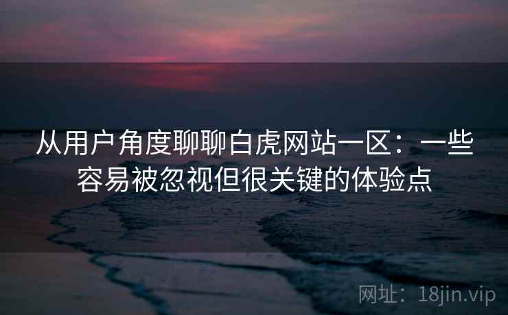 从用户角度聊聊白虎网站一区:一些容易被忽视但很关键的体验点 从用户角度聊聊白虎网站一区:一些容易被忽视但很关键的体验点